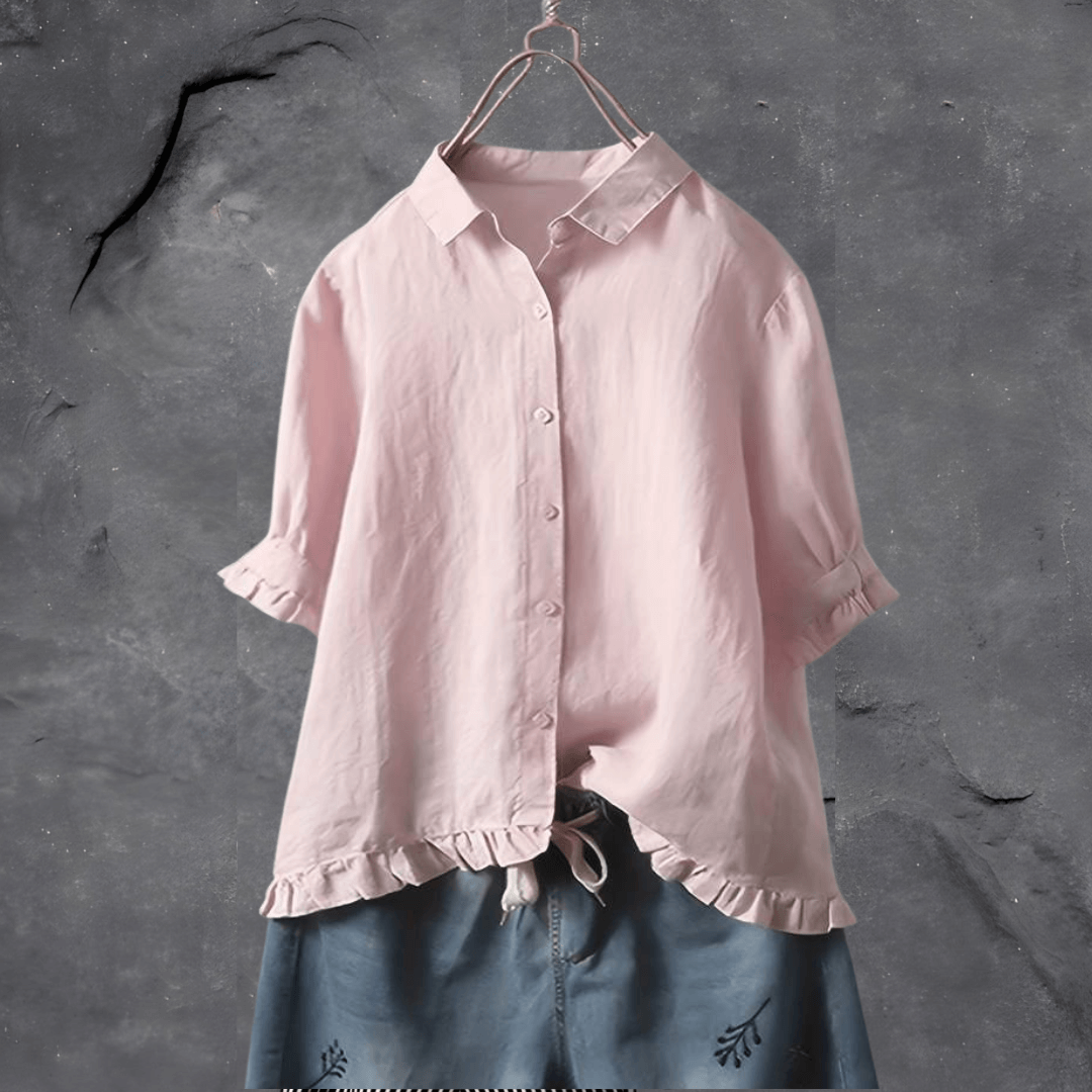 Sanne™ | Stijlvolle katoenen blouse